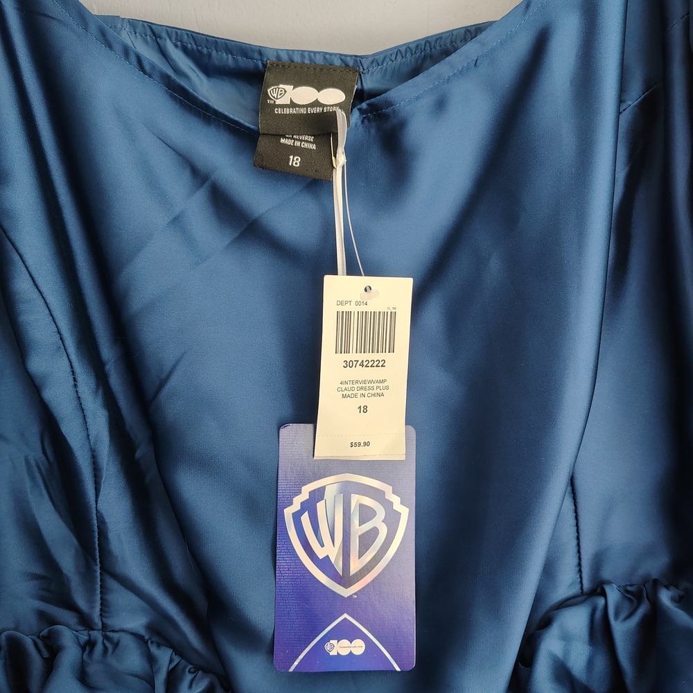 Hot Topic Deep Blue Satin Dress - Picture 4 of 6